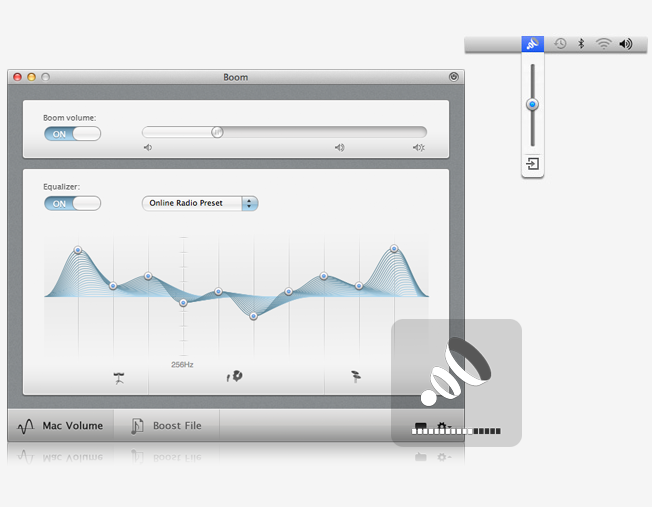 Features of Boom Mac volume booster and system-wide equalizer for Mac