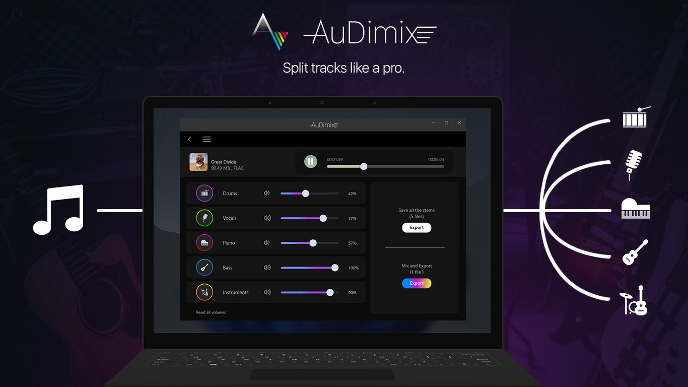 AuDimix: Split music stems like a pro 1.1.36.0 full